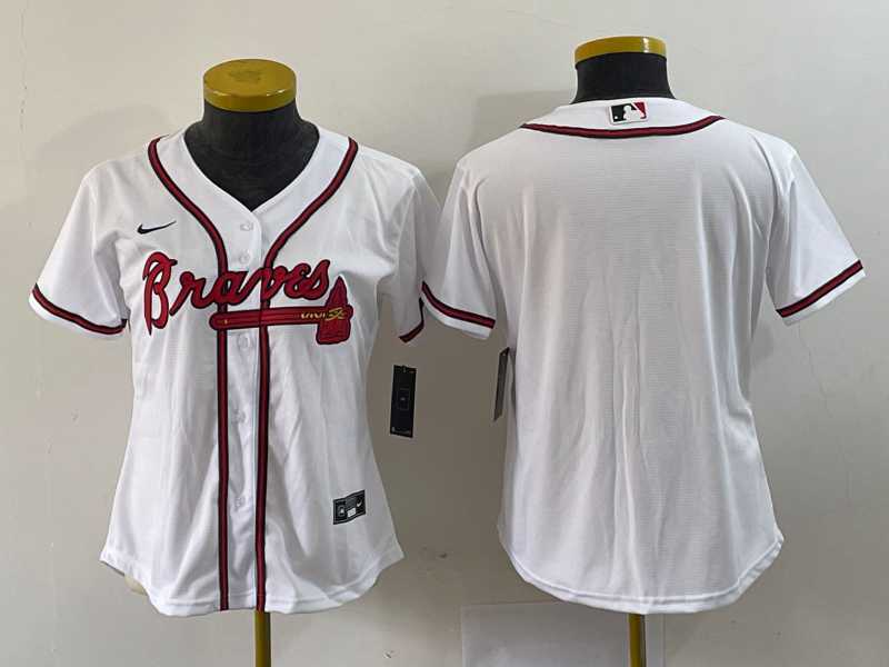 Women%27s Atlanta Braves Blank White Stitched MLB Cool Base Nike Jersey